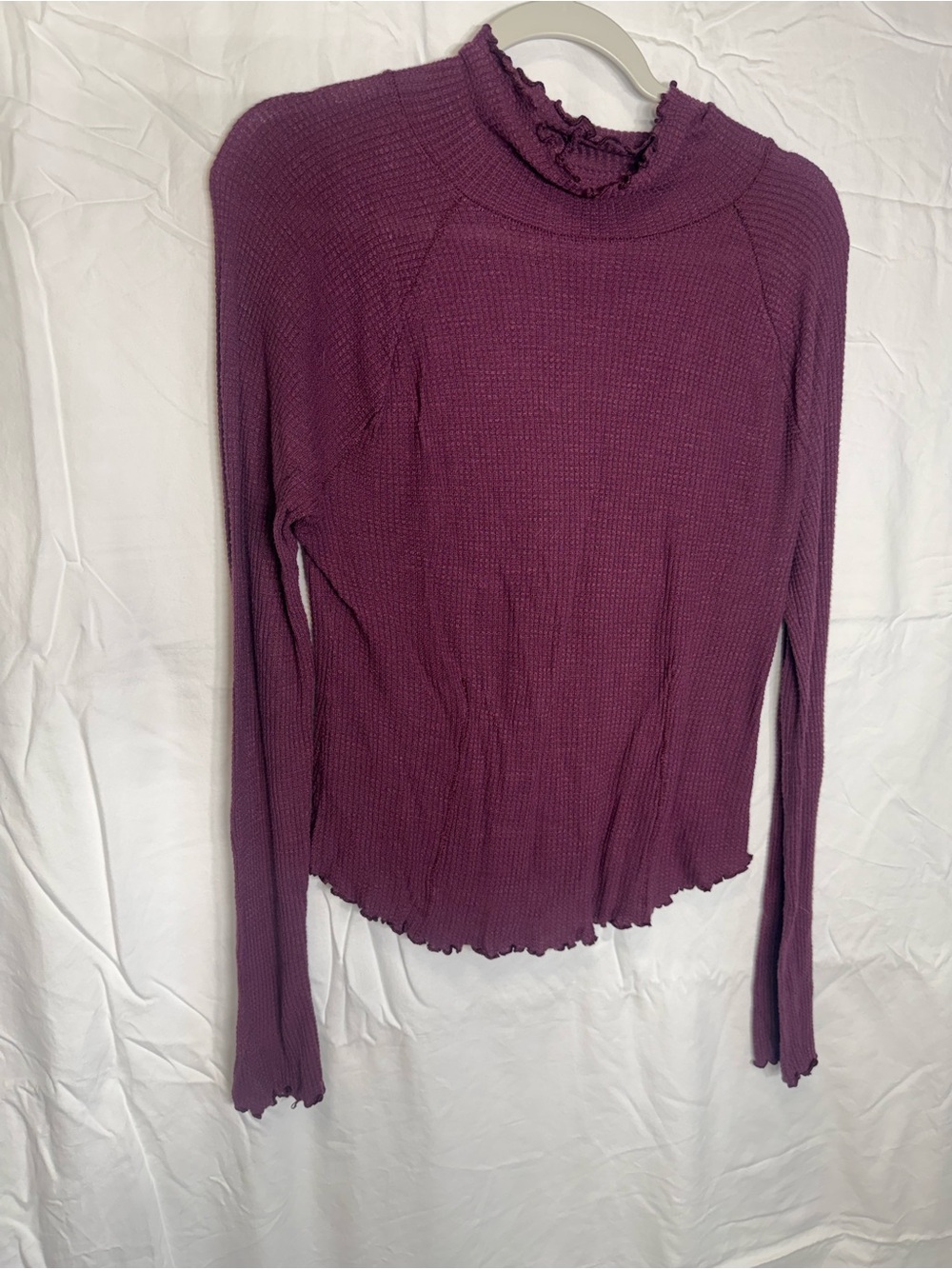 Women's Free People Ribbed Long-Sleeve Sweater in Plum